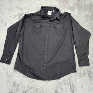 Eli Cattlemen Western Pearlsnap Shirt. Black. Size XXLT Great Condition